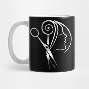 Hairdresser Saloon Barber Shop Logo Mug